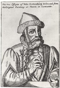 Portret van Johannes Gutenberg (c.1400-68) door Albrecht Mentz